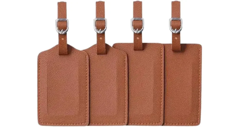 Leather luggage tags